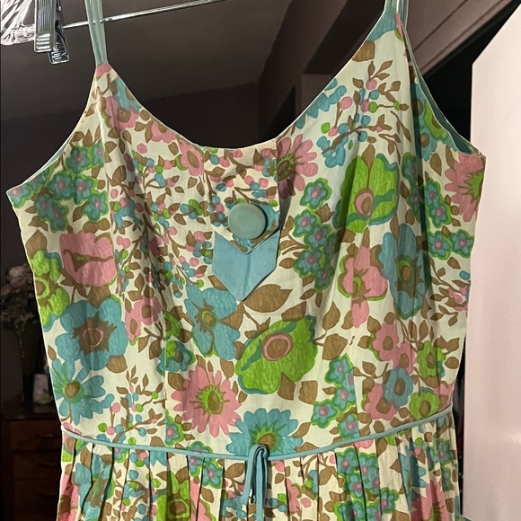 Floral vintage Sundress with Pockets - Picture 3 of 5